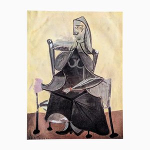 Pablo Picasso, Portrait of a Woman, Color Offset Lithograph on Pur de Marais Fil Paper, 1943