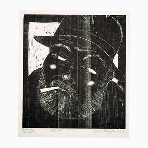 Kurt Mühlenhaupt, Self, 1975, Xilografia