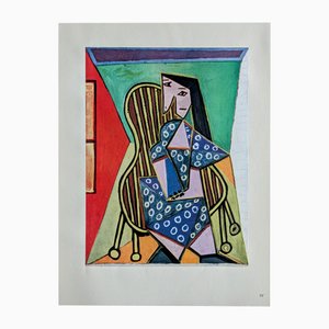 Pablo Picasso, Ritratto, Litografia offset a colori su carta Pur de Marais, 1943