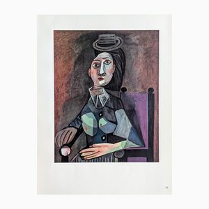 Pablo Picasso, Ritratto, Litografia offset a colori su carta Pur de Marais, 1943