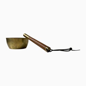 Vintage Brass Yoga Meditation Singing Bowl with Striker, 1960s, Set of 2