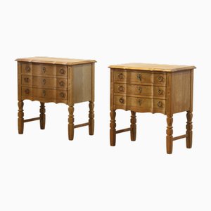 Danish Modern Oak Nightstands in the style of Henning Kjærnulf, 1960s, Set of 2