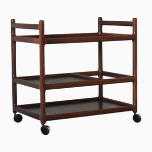 Carrello di servizio Mid-Century moderno in palissandro di Henning Korch per Silkeborg, Danimarca, anni '60