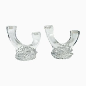 Vintage Spanish Crystal Candlesticks, 1970s, Set of 2