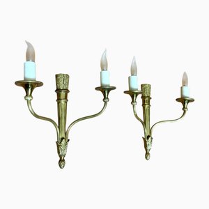 Empire Wandlampen von Maison Lucien Gau, Frankreich, 1940er, 2er Set