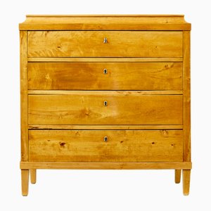 Antique Swedish Birch Caddy Top Chest of Drawers, 1870