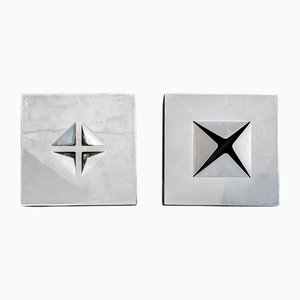 Plastic Boxes with Steel Lids by Ugolini Calegari for MAM Metalli Artistici Milano, 1970s, Set of 2
