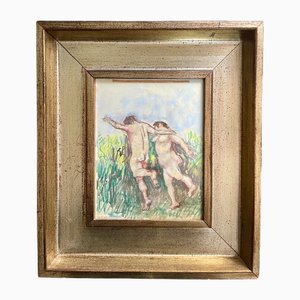 Modern Fausto Pirandello Signed Abstract Watercolor