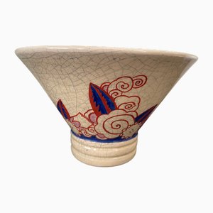 Scodella in ceramica craquelé di Jacques Adnet, Francia, anni '20