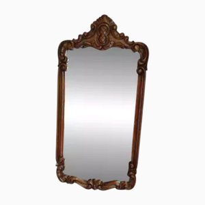 Antiker Spiegel im Rokoko Rocaille Stil aus geschnitztem Holz