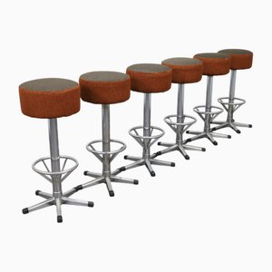 Bar Stools in Chrome, 1970s, Set of 6