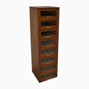 Vintage German Beech and Oak Haberdashery Shop Cabinet, 1950s