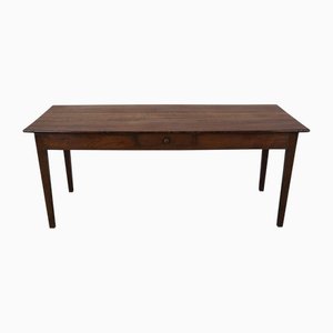 Antique French Rustic Fruitwood Farmhouse Dining Table, 19th Century