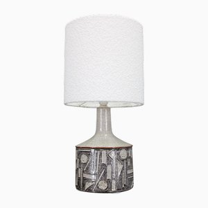 Ceramic Table Lamp with Fabric Lampshade from Axella, Denmark, 1970s