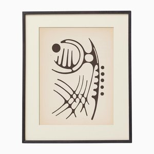 Moisès Villèlia, Aumun, No. 89/100, Illustrating a Poem, 1961, Linocut
