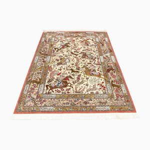 Alfombra Qom de Oriente Medio tejida a mano