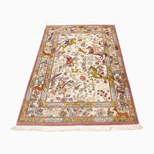 Alfombra Qom de seda tejida a mano