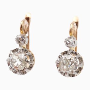 Französische Diamantohrringe, 2 . Set