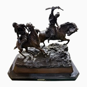 Lanchay, Dramatische Pferdekampfszene, Bronze