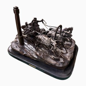 Scultura russa della troika in bronzo dopo Vasily Grachev