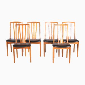Sillas de comedor Sutcliffe Shannon Mid-Century modernas de teca, años 70. Juego de 6