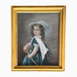 Portrait of a Young Girl with a Sword, 19th Century, Watercolor on Paper