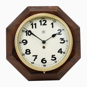 Vienna Modernism Wall Clock by Adolf Loos for Junghans, Germany, 1920s