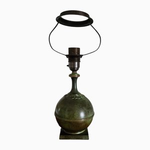 Swedish Modern Patinated Bronze Table Lamp attributed to GAB Guldsmedsaktiebolaget, 1930s