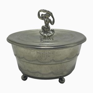 Boîte avec Couvercle en Étain avec Fleuron pour Figurine par Sylvia Stave, Suède, 1928