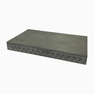 Swedish Art Deco Pewter Lidded Box attributed to GAB, 1930s