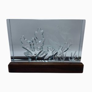 Bloc d'Aquarium en Verre Mid-Century attribué à Asta Strömberg pour Strömbergshyttan, Suède, 1950s