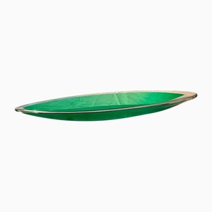 Large Emerald Green Bowl attributed to Vicke Lindstrand for Kosta, 1950s