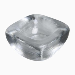 Mid-Century Modern Clear Glass Bowl attributed to Vicke Lindstrand for Orrefors, 1950