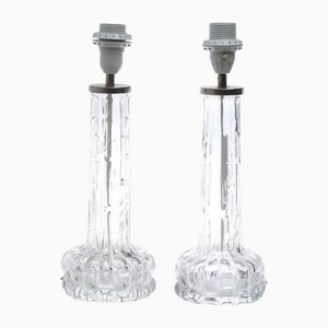 Crystal Table Lamps by Carl Fagerlund for Orrefors, Sweden, 1960s, Set of 2