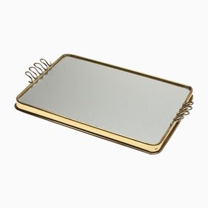 Brass and Mirror Tray by Josef Frank for Svenskt Tenn, Sweden, 1940s