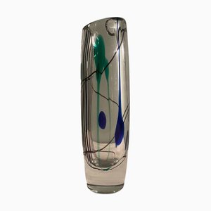 Abstracta Art Glass Vase attributed to Vicke Lindstrand for Kosta, Sweden, 1950s