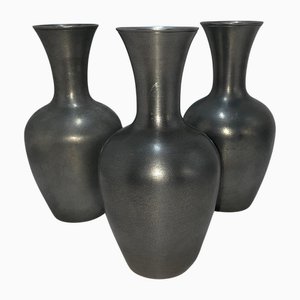 Pewter Vases attributed to Schreuder & Olsson, Sweden, 1970s, Set of 3