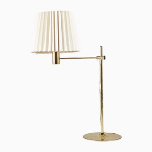 Brass Table Lamp with Pleated Shade attributed to Hans-Agne Jakobsson for Hans-Agne Jakobsson AB Markaryd, Sweden, 1960s