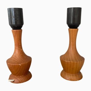 Teak Tischlampen von Markslöjd, Schweden, 1950er, 2er Set