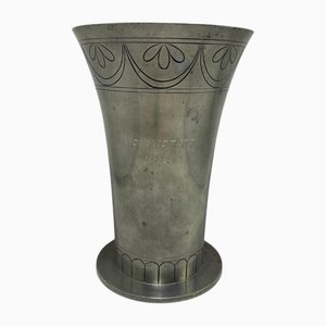 Art Deco Pewter Vase attributed to C. G. Hallberg, Sweden, 1930s
