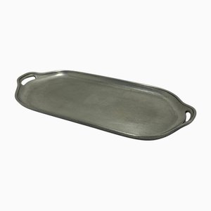 Swedish Pewter Serving Tray with Handles from Schreuder & Olsson, 1954