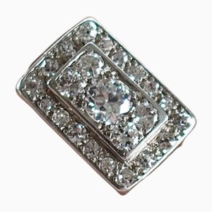 Chevalière Art Déco en Or, Platine et Diamants, 20ème Siècle