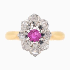 Belle Époque Ruby and Diamond Ring, 1890s-1910s