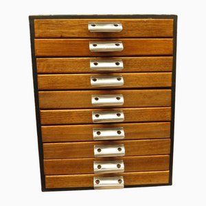 Handmade Tabletop Watchmaker's Chest or Stationery Filing Drawers, 1990s