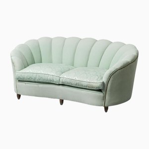 Vintage Two-Seater Sofa in Green Fabric, 1950s