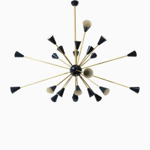 Italienischer Sputnik Kronleuchter aus Messing, 1950er