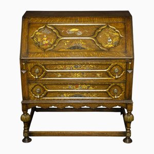 Escritorio Chinoiserie vintage de roble, años 20
