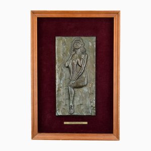 Placa de bronce con desnudo femenino de Umberto Paoli, años 50
