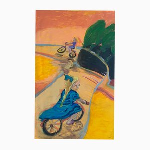 Monika Rossa, Girls on Bikes, 2025, Öl auf Leinwand