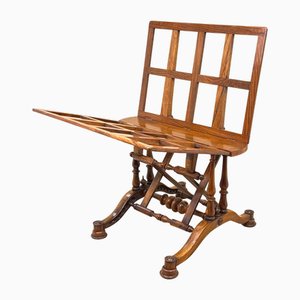 Antique Figured Walnut Folio Stand, 1850s